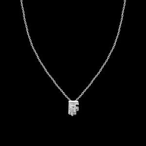 Crystal & Silvertone with Swarovski Alphabet Personalized Necklace -18" Letter-F